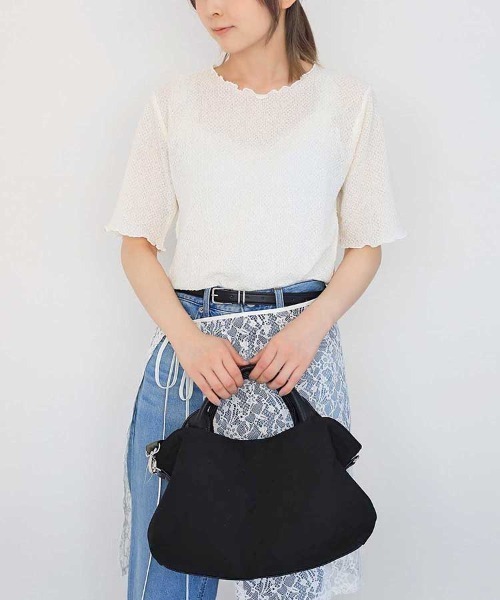 Bleu Bleuet(ブルーブルーエ)の「バブルシャーリングクルーネックTシャツ(Tシャツ/カットソー・レディース・ライム/アイボリー/グレー系その他・FREE)」の13枚目の写真