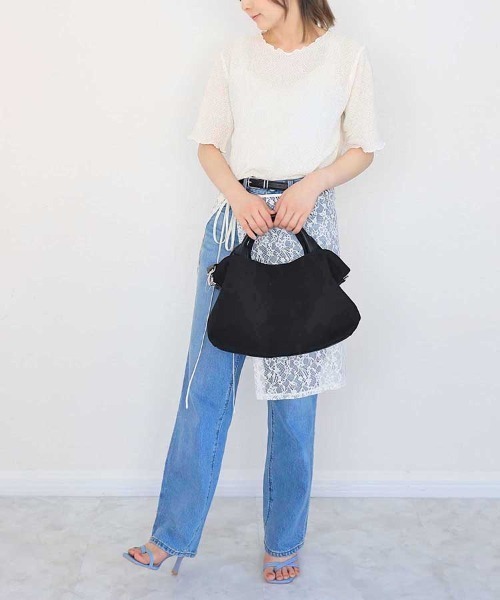 Bleu Bleuet(ブルーブルーエ)の「バブルシャーリングクルーネックTシャツ(Tシャツ/カットソー・レディース・ライム/アイボリー/グレー系その他・FREE)」の14枚目の写真