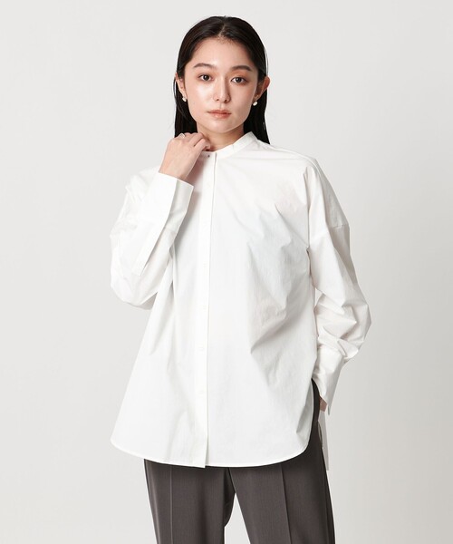 MARW UNITED ARROWS(マルゥ ユナイテッドアローズ)の「<MARW UNITED ARROWS>ブロード スタンド カラー シャツ(シャツ/ブラウス・レディース・ホワイト・FREE)」の2枚目の写真