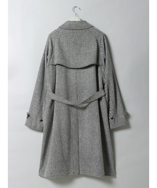 SUIT SQUARE（スーツスクエア）の「GOOVI ベルテッドステンカラーコート ウールナイロン ベルト付き（ステンカラーコート・メンズ・グレー系/ネイビー系・1/2）」の3枚目の写真