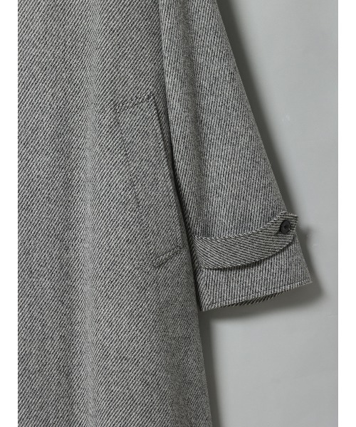 SUIT SQUARE（スーツスクエア）の「GOOVI ベルテッドステンカラーコート ウールナイロン ベルト付き（ステンカラーコート・メンズ・グレー系/ネイビー系・1/2）」の5枚目の写真