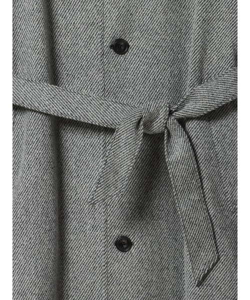 SUIT SQUARE（スーツスクエア）の「GOOVI ベルテッドステンカラーコート ウールナイロン ベルト付き（ステンカラーコート・メンズ・グレー系/ネイビー系・1/2）」の7枚目の写真