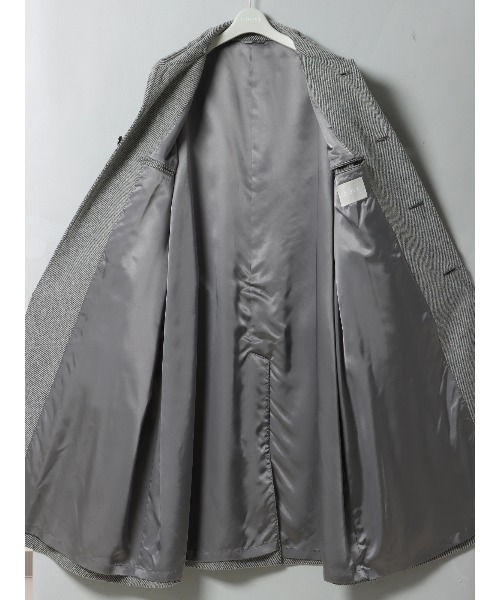 SUIT SQUARE（スーツスクエア）の「GOOVI ベルテッドステンカラーコート ウールナイロン ベルト付き（ステンカラーコート・メンズ・グレー系/ネイビー系・1/2）」の9枚目の写真