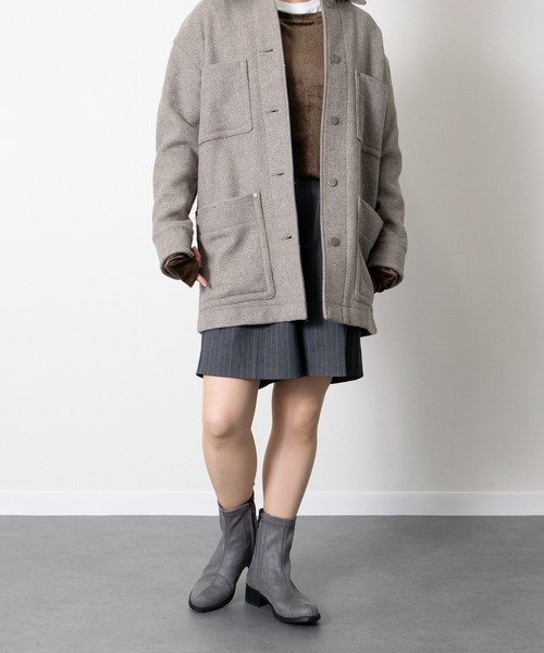 Bussola(ブソラ)の「【bussola】撥水4cmヒールストレッチショートブーツ(955507)(ブーツ・レディース・ダークベージュ/グレー・38/37/36/39)」の6枚目の写真