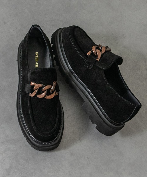 inter-chaussures(インターショシュール)の「【INTER-CHAUSSURES】撥水厚底チェーンローファー(I51615)(ローファー・レディース・ダークブラウン/ブラック/ブラック系その他2/ブラック系その他・36/37/38/35/39)」の3枚目の写真