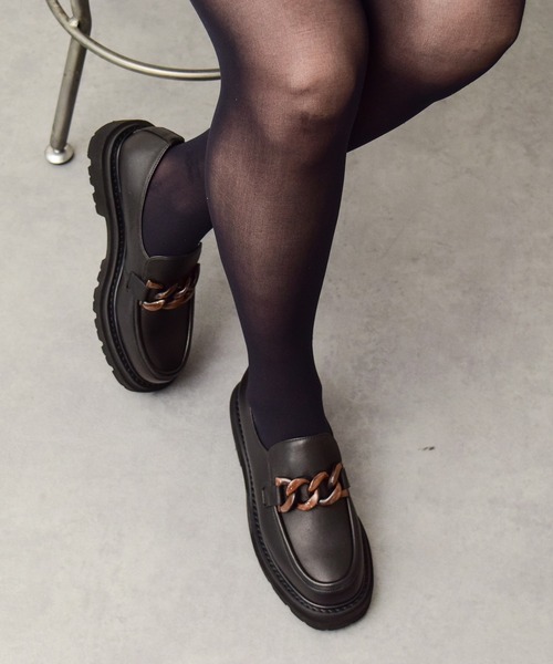 inter-chaussures(インターショシュール)の「【INTER-CHAUSSURES】撥水厚底チェーンローファー(I51615)(ローファー・レディース・ダークブラウン/ブラック/ブラック系その他2/ブラック系その他・36/37/38/35/39)」の14枚目の写真