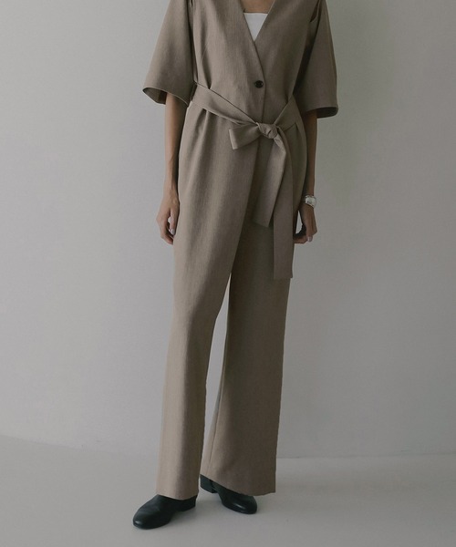 セール】SLIT HALF SLEEVE ALL IN ONE（つなぎ/オールインワン