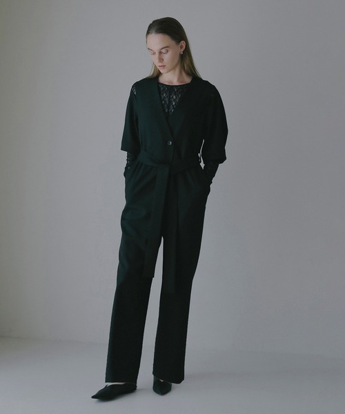 MANOF(マノフ)の「SLIT HALF SLEEVE ALL IN ONE(つなぎ/オールインワン・レディース・ブラウン/アイボリー/ブラック・S/M)」の21枚目の写真