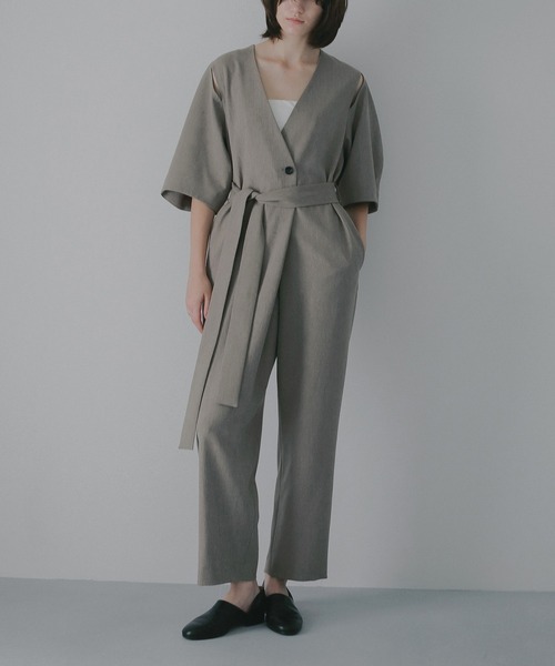 セール】SLIT HALF SLEEVE ALL IN ONE(つなぎ/オールインワン セール】SLIT HALF SLEEVE ALL IN ONE(つなぎ/オールインワン
