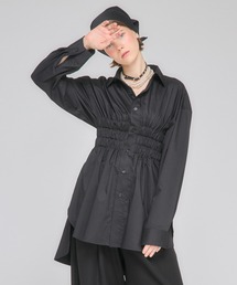 【Nora Lily】「elle」Waist Gathering Long Shirts