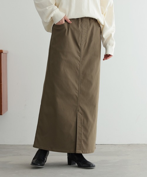 n'OrLABEL（ノアールレーベル）の「【機能素材】『ストレッチナロースカート』（スカート・レディース・カーキ/ブラック/ベージュ・S～Ｍ/3L/L～LL）」の3枚目の写真