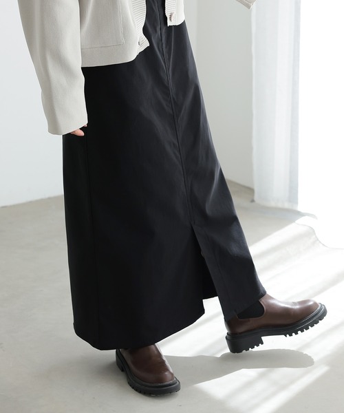 n'OrLABEL（ノアールレーベル）の「【機能素材】『ストレッチナロースカート』（スカート・レディース・カーキ/ブラック/ベージュ・S～Ｍ/3L/L～LL）」の2枚目の写真