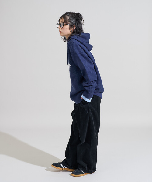 FREAK'S STORE（フリークスストア）の「ジャガード ビッグロゴ ニットパーカー（ニット/セーター・レディース・ベージュ/ネイビー/ライトグレー・ﾌﾘ-）」の8枚目の写真