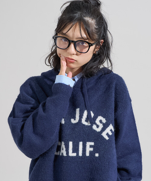 FREAK'S STORE（フリークスストア）の「ジャガード ビッグロゴ ニットパーカー（ニット/セーター・レディース・ベージュ/ネイビー/ライトグレー・ﾌﾘ-）」の13枚目の写真