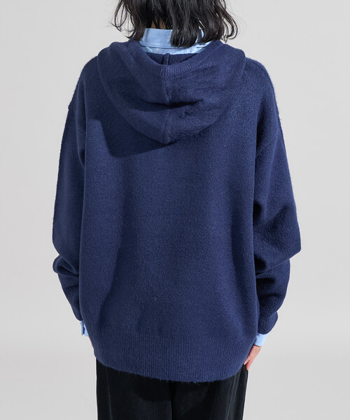 FREAK'S STORE（フリークスストア）の「ジャガード ビッグロゴ ニットパーカー（ニット/セーター・レディース・ベージュ/ネイビー/ライトグレー・ﾌﾘ-）」の17枚目の写真