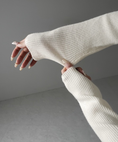 me+em select(ミームセレクト)の「【 3color 】レースアップリボンリブニットカーディガン / lace up ribbon rib knit cardigan(カーディガン/ボレロ・レディース・ブラック/アイボリー/グレー・FREE)」の15枚目の写真