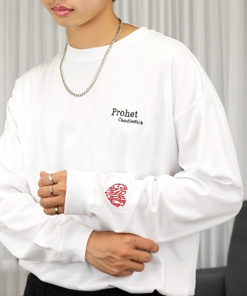 L'atelier(ラトリエ)の「刺繍 ロゴ 長袖 Tシャツ ハート グラフィック ロンT ヘビーウェイト(Tシャツ/カットソー・メンズ・ブラック系その他2/ホワイト系その他2/ブラック系2・L/M)」の9枚目の写真