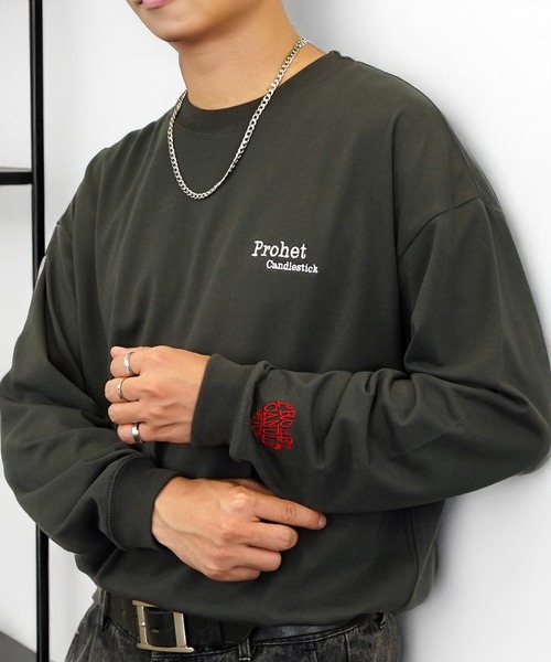 L'atelier(ラトリエ)の「刺繍 ロゴ 長袖 Tシャツ ハート グラフィック ロンT ヘビーウェイト(Tシャツ/カットソー・メンズ・ブラック系その他2/ホワイト系その他2/ブラック系2・L/M)」の13枚目の写真