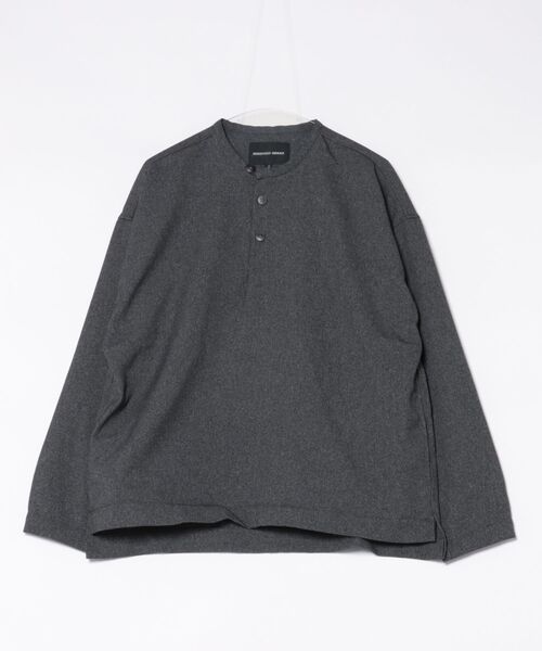 NO WAY(ノーウェイ)の「/HIROYUKI OBARA/ヘンリーネックシャツ(Tシャツ/カットソー・メンズ・チャコールグレー/ダークブラウン・MEDIUM)」の2枚目の写真