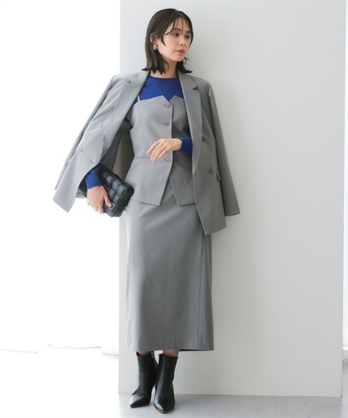 7days Life Styling（セブンデイズライフスタイリング）の「【みさとさんコラボ】カーブウエストタイトスカート（しわになりにくい・UVカット）＜大きいサイズ有＞（スカート・レディース・ブラック/グレー・M/L/3L/LL）」の3枚目の写真