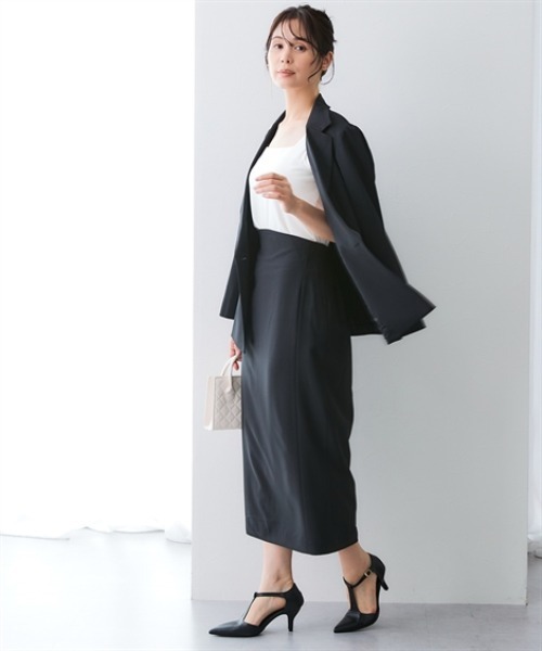 セール】【みさとさんコラボ】カーブウエストタイトスカート（しわに