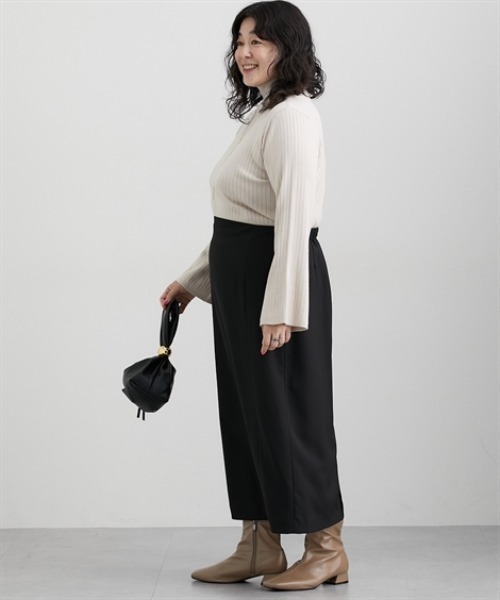 7days Life Styling（セブンデイズライフスタイリング）の「【みさとさんコラボ】カーブウエストタイトスカート（しわになりにくい・UVカット）＜大きいサイズ有＞（スカート・レディース・ブラック/グレー・M/L/3L/LL）」の12枚目の写真