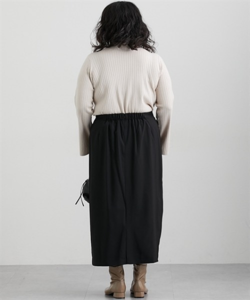 7days Life Styling（セブンデイズライフスタイリング）の「【みさとさんコラボ】カーブウエストタイトスカート（しわになりにくい・UVカット）＜大きいサイズ有＞（スカート・レディース・ブラック/グレー・M/L/3L/LL）」の14枚目の写真