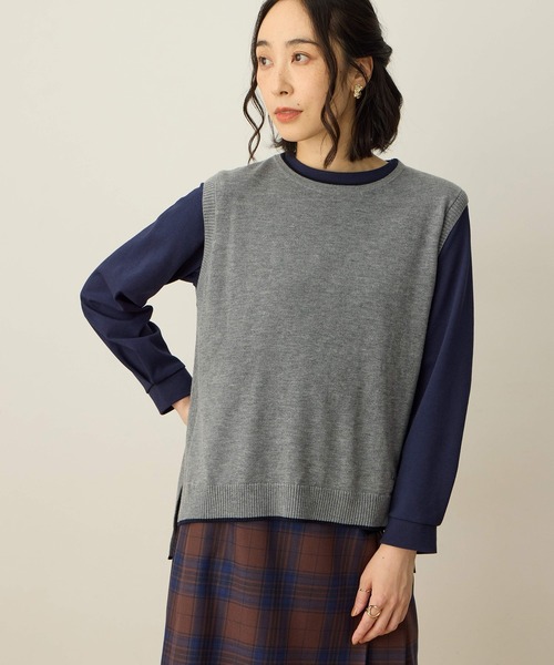 DECOY SINCE 1981（デコイシンスイチキュウハチイチ）の「ニットベスト【大きいサイズあり】（カーディガン/ボレロ・レディース・オレンジ/ネイビー/グレー・M/L/LL/3L/4L）」の13枚目の写真