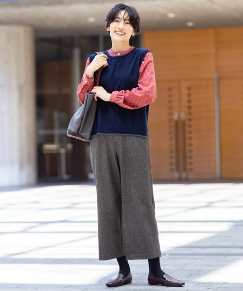 DECOY SINCE 1981（デコイシンスイチキュウハチイチ）の「ニットベスト【大きいサイズあり】（カーディガン/ボレロ・レディース・オレンジ/ネイビー/グレー・M/L/LL/3L/4L）」の16枚目の写真