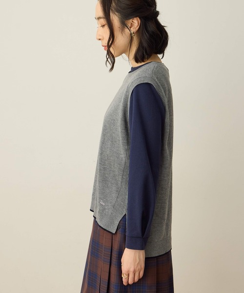 DECOY SINCE 1981（デコイシンスイチキュウハチイチ）の「ニットベスト【大きいサイズあり】（カーディガン/ボレロ・レディース・オレンジ/ネイビー/グレー・M/L/LL/3L/4L）」の14枚目の写真