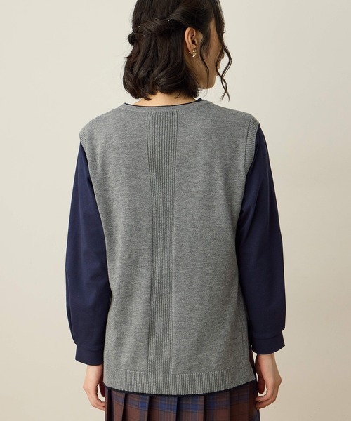 DECOY SINCE 1981（デコイシンスイチキュウハチイチ）の「ニットベスト【大きいサイズあり】（カーディガン/ボレロ・レディース・オレンジ/ネイビー/グレー・M/L/LL/3L/4L）」の15枚目の写真