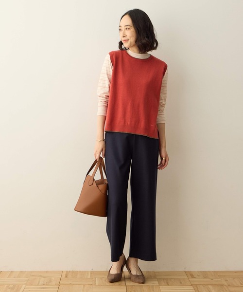 DECOY SINCE 1981（デコイシンスイチキュウハチイチ）の「ニットベスト【大きいサイズあり】（カーディガン/ボレロ・レディース・オレンジ/ネイビー/グレー・M/L/LL/3L/4L）」の19枚目の写真