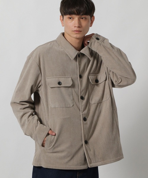 LAKOLE（ラコレ）の「【セットアップ可】コーデュロイCPOシャツ / 590561（シャツ/ブラウス・メンズ・ブラック/オリーブ/サンドグレー/ブラウン・LARGE/MEDIUM）」の3枚目の写真
