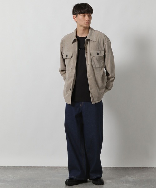 LAKOLE（ラコレ）の「【セットアップ可】コーデュロイCPOシャツ / 590561（シャツ/ブラウス・メンズ・ブラック/オリーブ/サンドグレー/ブラウン・LARGE/MEDIUM）」の8枚目の写真