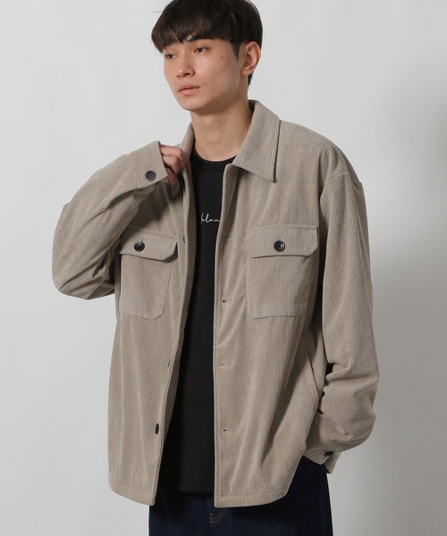 LAKOLE（ラコレ）の「【セットアップ可】コーデュロイCPOシャツ / 590561（シャツ/ブラウス・メンズ・ブラック/オリーブ/サンドグレー/ブラウン・LARGE/MEDIUM）」の9枚目の写真