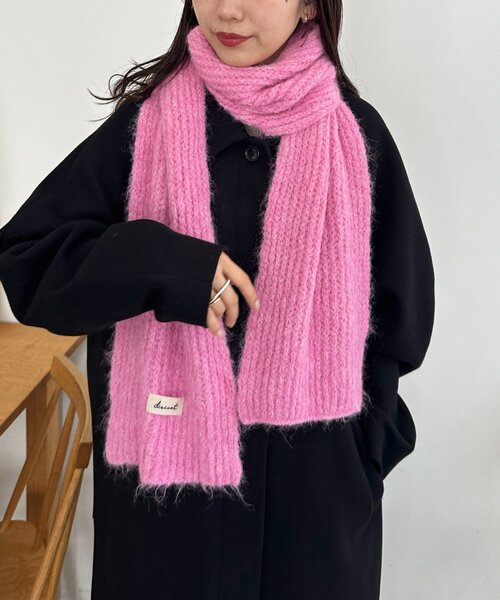Aries マフラー ピンク/ブラック セール】カラーニットマフラー（マフラー）｜DISCOAT（ディスコート