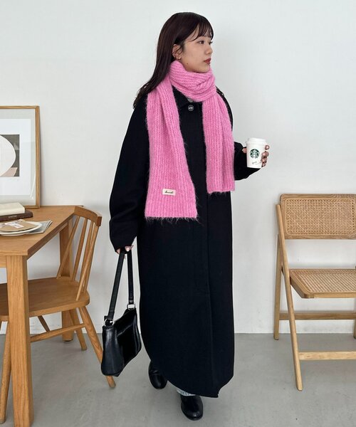 マフラー　黒　ピンク　専用 セール】カラーニットマフラー（マフラー）｜DISCOAT（ディスコート