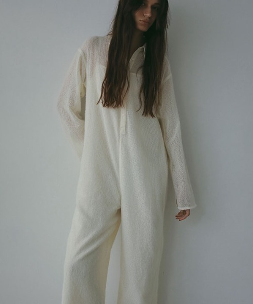 ETRE TOKYO(エトレトウキョウ)の「ブラッシュドチュールオールインワン(つなぎ/オールインワン・レディース・ブラック/オフホワイト・S/M)」の13枚目の写真