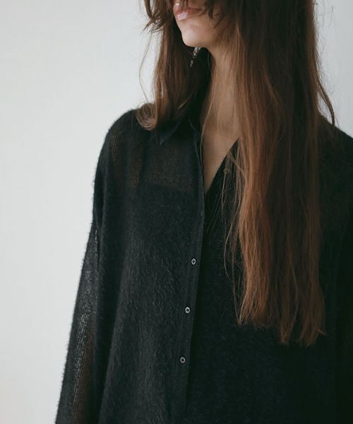 ETRE TOKYO(エトレトウキョウ)の「ブラッシュドチュールオールインワン(つなぎ/オールインワン・レディース・ブラック/オフホワイト・S/M)」の5枚目の写真