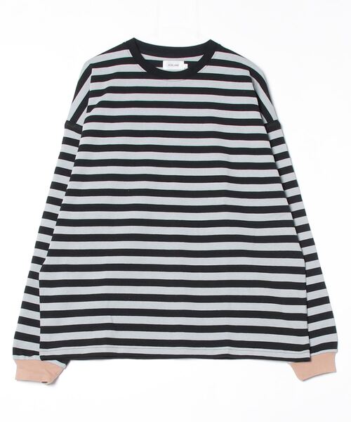 ATELANE(アテレーン)の「ATELANE ヘビーボーダーL/STEE 長袖(Tシャツ/カットソー・メンズ・ブラック系/ホワイト系・M/L)」の1枚目の写真