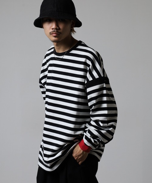 ATELANE(アテレーン)の「ATELANE ヘビーボーダーL/STEE 長袖(Tシャツ/カットソー・メンズ・ブラック系/ホワイト系・M/L)」の12枚目の写真