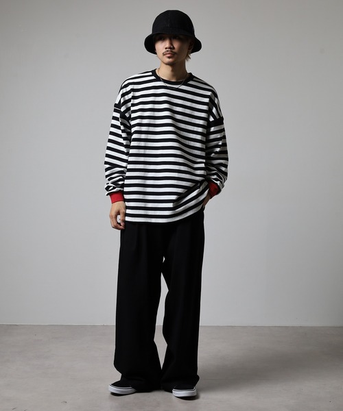 ATELANE(アテレーン)の「ATELANE ヘビーボーダーL/STEE 長袖(Tシャツ/カットソー・メンズ・ブラック系/ホワイト系・M/L)」の14枚目の写真