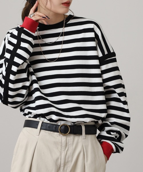 ATELANE(アテレーン)の「ATELANE ヘビーボーダーL/STEE 長袖(Tシャツ/カットソー・メンズ・ブラック系/ホワイト系・M/L)」の16枚目の写真