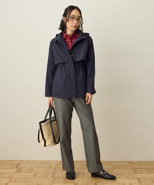 DECOY SINCE 1981（デコイシンスイチキュウハチイチ）の「バックギャザーチェックシャツ【オーガニックコットンブレンド・大きいサイズあり】（シャツ/ブラウス・レディース・ベージュ/ネイビー/レッド・13号/9号/11号/15号/17号）」の20枚目の写真