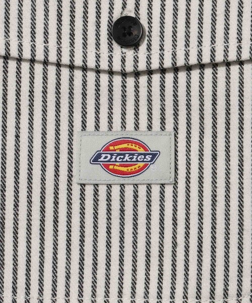 Dickies（ディッキーズ）の「Dickies ヒッコリーストライプ ワークシャツ フラップポケット仕様（シャツ/ブラウス・メンズ・ホワイト系/ブルーグレー・S/XXL/XL/L/M）」の7枚目の写真