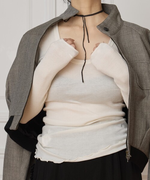 セール】HAKUJI/ハクジ Wool rib L/S プルオーバー H232547（Tシャツ