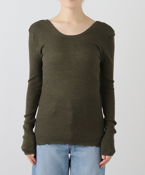 セール】HAKUJI/ハクジ Wool rib L/S プルオーバー H232547（Tシャツ