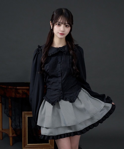 Pal elfy(パルエルフィー)の「コルセットフリルブラウス(シャツ/ブラウス・レディース・オフホワイト/ブラック・フリー)」の2枚目の写真