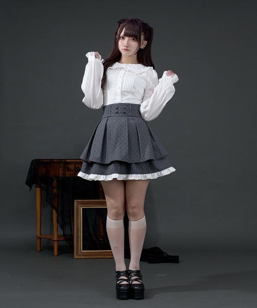 Pal elfy(パルエルフィー)の「コルセットフリルブラウス(シャツ/ブラウス・レディース・オフホワイト/ブラック・フリー)」の6枚目の写真