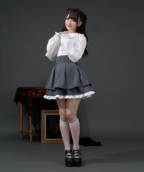 Pal elfy(パルエルフィー)の「コルセットフリルブラウス(シャツ/ブラウス・レディース・オフホワイト/ブラック・フリー)」の8枚目の写真